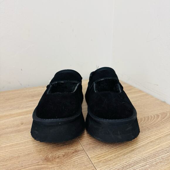 Women’s Black Platform Fur Lined Mary Jane Slipper Size 7 - Picture 3 of 10